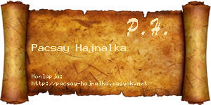 Pacsay Hajnalka névjegykártya